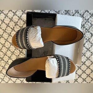 J Crew peep toe flats 9 onyx color